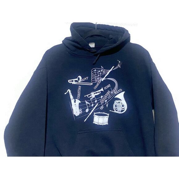 I'm With the Band Hoodie Sweatshirt Black Women's Medium by Gildan - Picture 8 of 9
